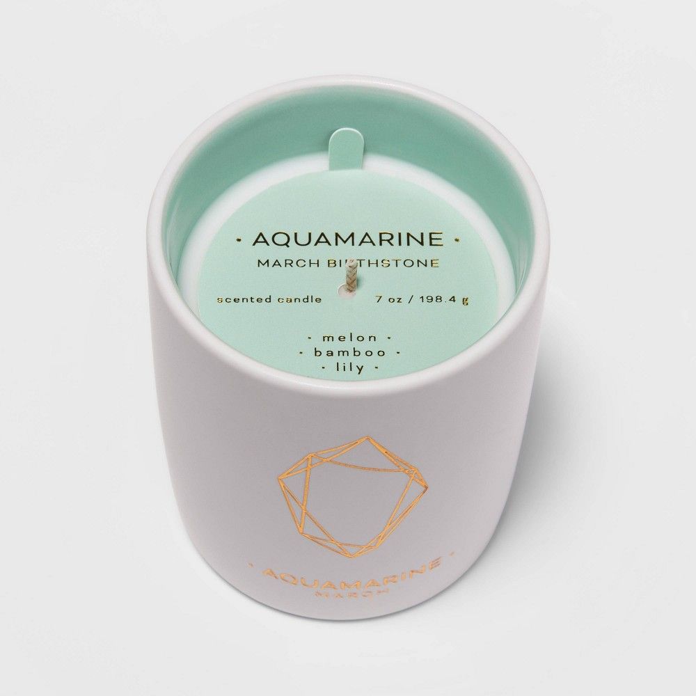 7oz Ceramic Jar Aquamarine Candle (March Birthstone) - Project 62 | Target