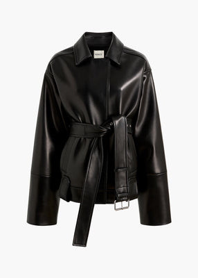 KHAITE - Alder Jacket In Black Leather | Khaite