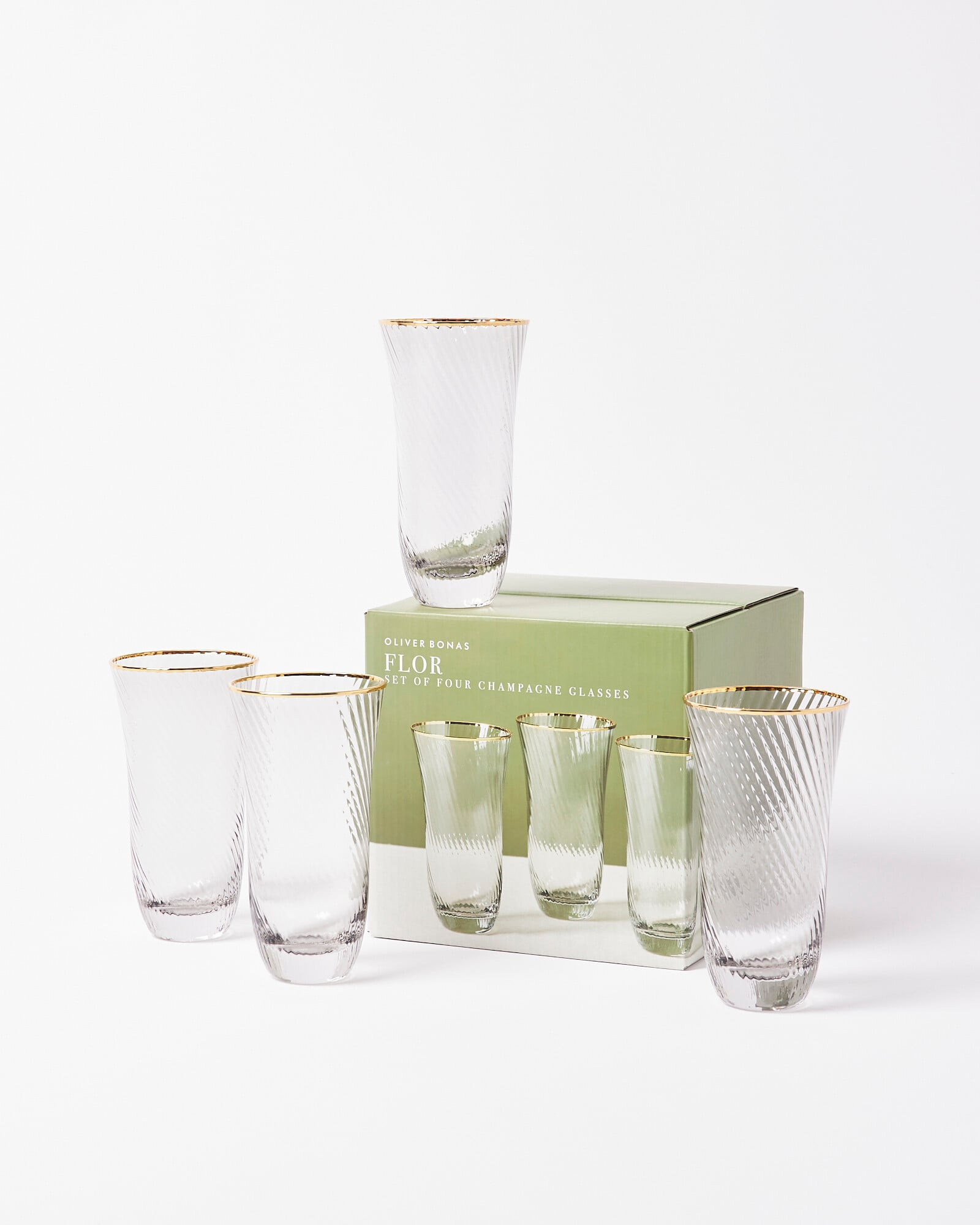 Flor Stemless Grey Champagne Flutes Set Of Four | Oliver Bonas | Oliver Bonas (Global)