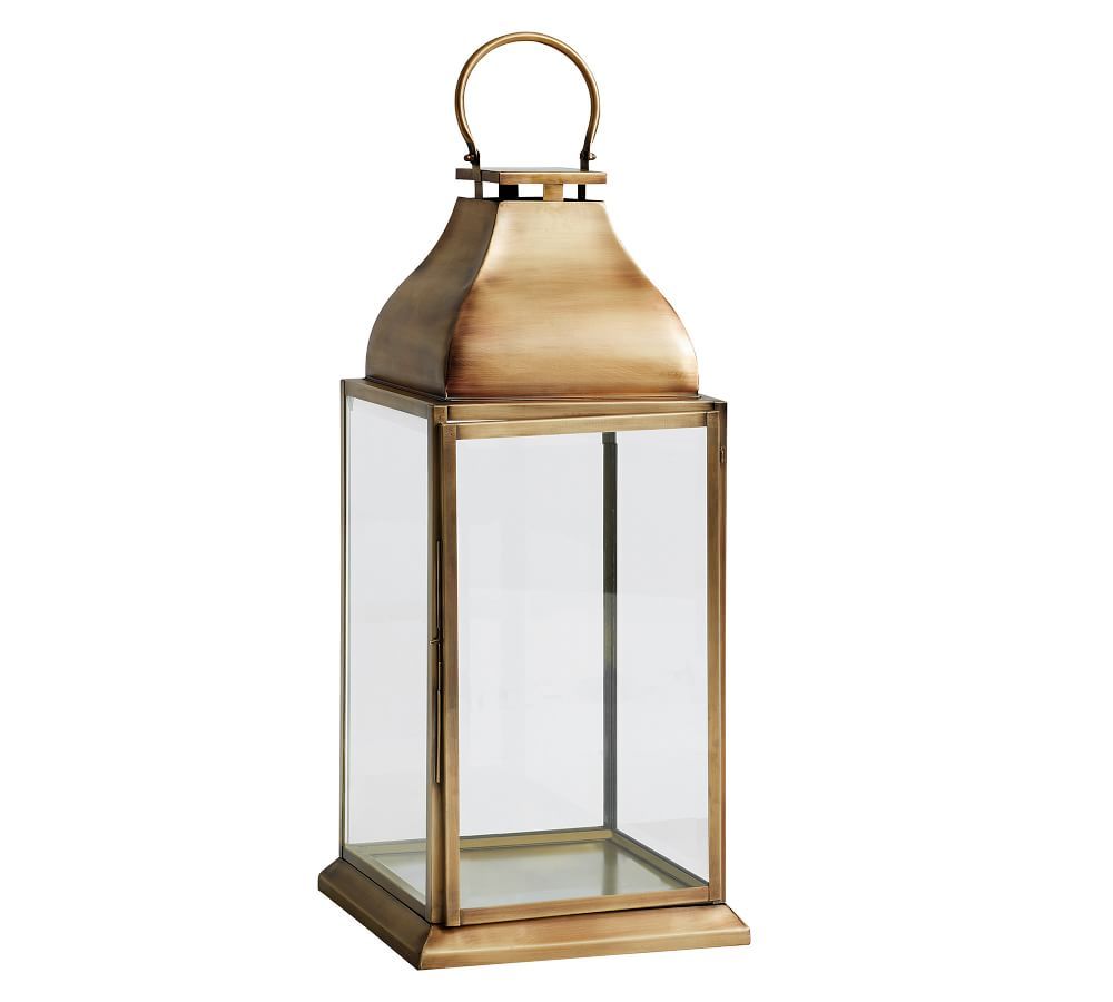 Chester Handmade Brushed Brass Indoor/Outdoor Lantern | Pottery Barn (US)