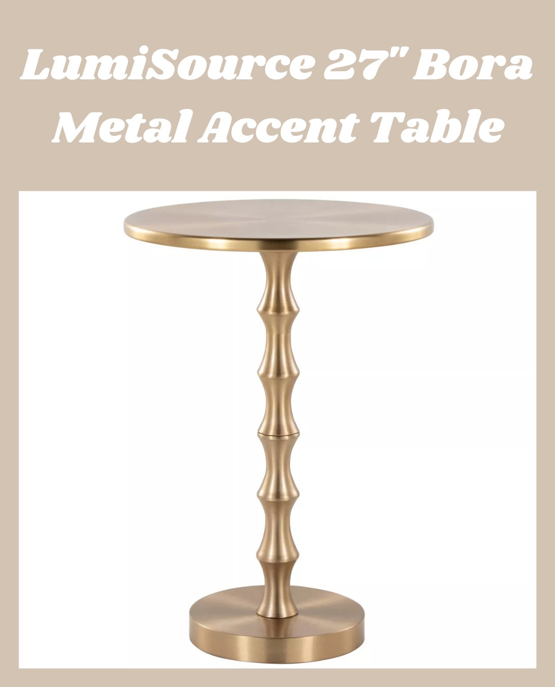 The LumiSource 27" Bora Metal Accent Table is a sleek and modern statement piece! ✨ With its unique sculptural base and clean design, this table adds a bold yet elegant touch to any space. Perfect for styling next to a sofa or as a chic bedside table! 

#LTKSaleAlert #LTKHome #LTKFindsUnder100