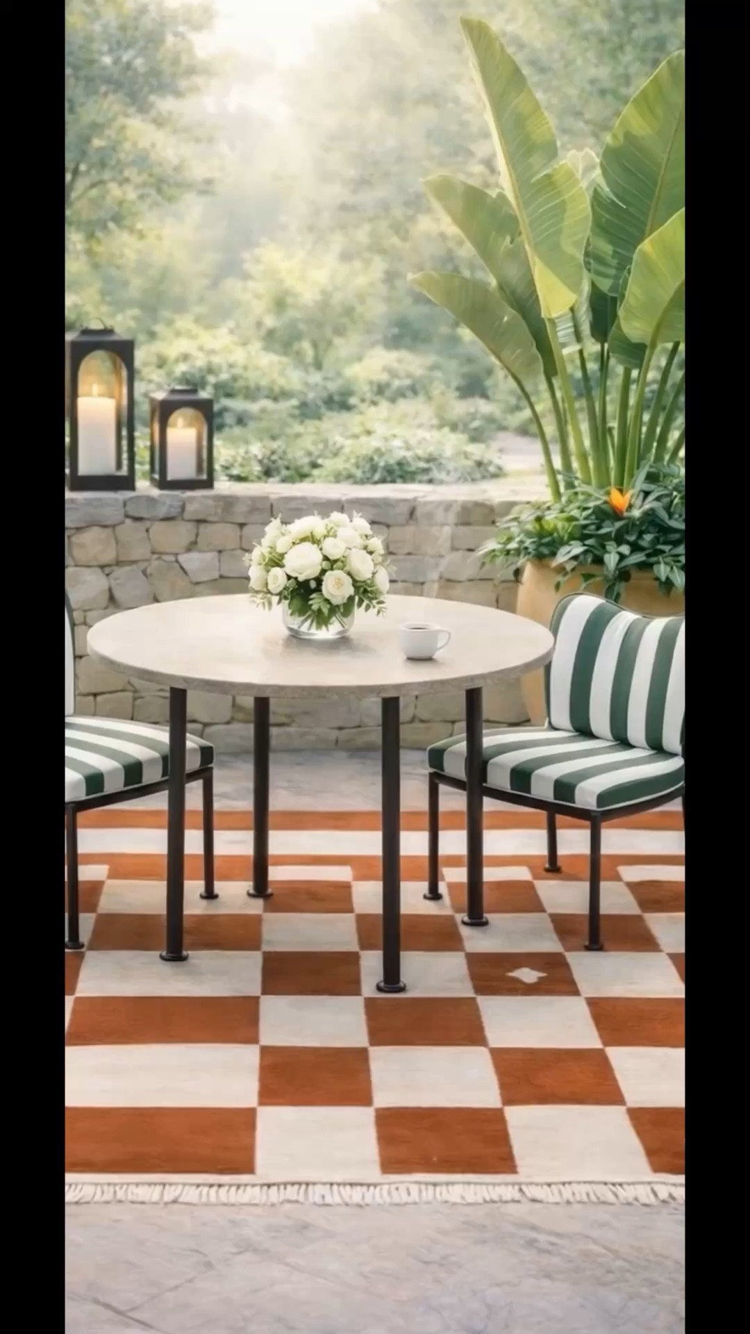 A chic little outdoor moment — a refined table paired with striped dining chairs, perfect for morning coffee or sunset cocktails. Linked here. #OutdoorTable #StripedDiningChair #OutdoorRug #PatioStyle #OutdoorLiving #CoffeeMoment #CocktailHour #ChicOutdoor #LTKHome

#LTKSaleAlert #LTKFestival #LTKHome