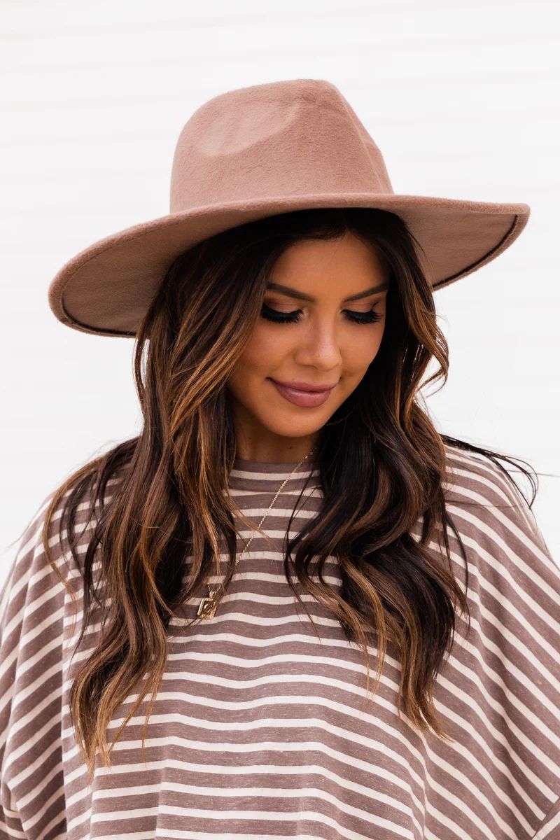 For Next Time Mocha Wide Brim Fedora Hat | The Pink Lily Boutique