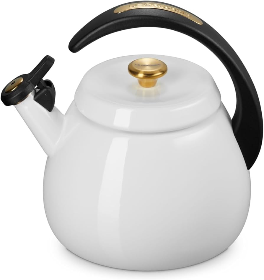 Amazon.com: Le Creuset Enamel on Steel Cloche Kettle, 2.2 qt., White with Gold Accents: Home & Kitchen | Amazon (US)