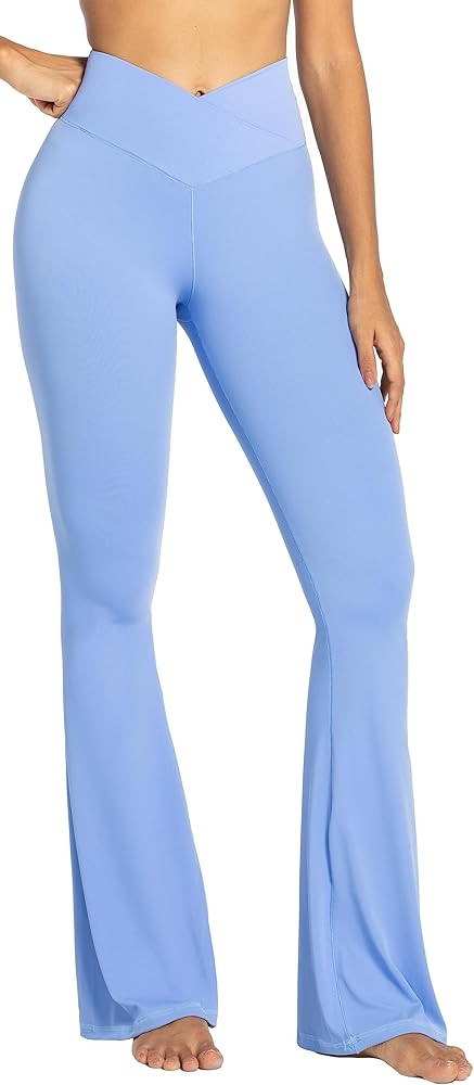 Sunzel Flare Leggings, Crossover Yoga Pants with Tummy Control, High-Waisted and Wide Leg | Amazon (US)