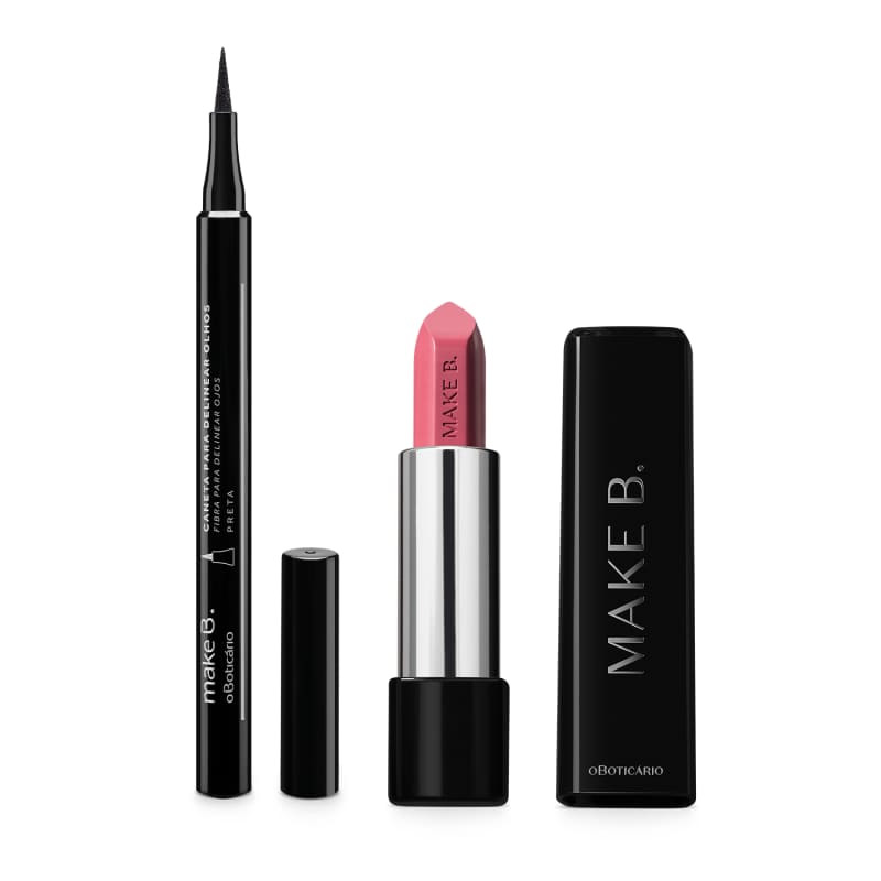 Combo Make B.: Caneta delineadora 1,2ml + Batom Cremoso Rosa 3,6g | oBoticario (BR)