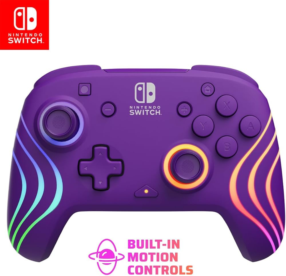 PDP Gaming Afterglow Wave Wireless Nintendo Switch Pro Controller - Officially Licensed, Nintendo... | Amazon (US)