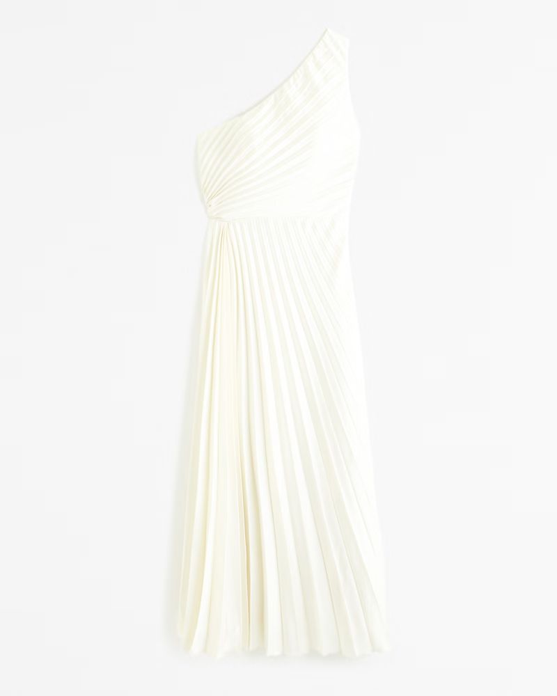 Women's The A&F Giselle Pleated One-Shoulder Maxi Dress | Women's The A&F Wedding Shop | Abercrom... | Abercrombie & Fitch (US)