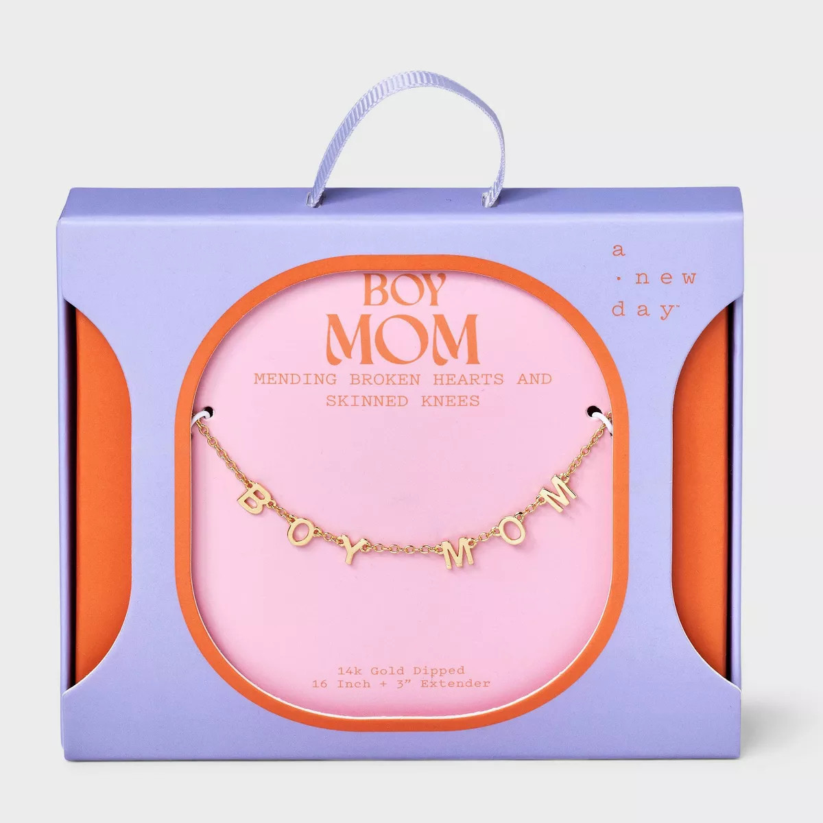 14K Gold Dipped "Boy Mom" Station Necklace - A New Day™ Gold | Target