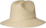 Brooklyn Cloth Women's Straw Sun Fedora Panama Beach Hat, Natural, One Size | Amazon (US)