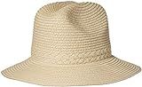 Brooklyn Cloth Women's Straw Sun Fedora Panama Beach Hat, Natural, One Size | Amazon (US)