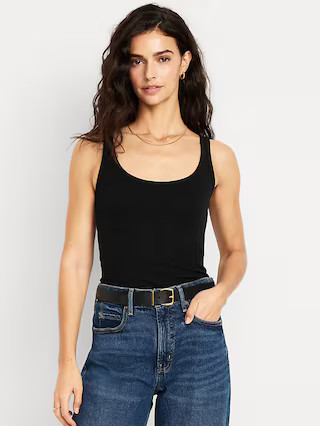 First-Layer Ribbed Scoop-Neck Tank Top | Old Navy (US)