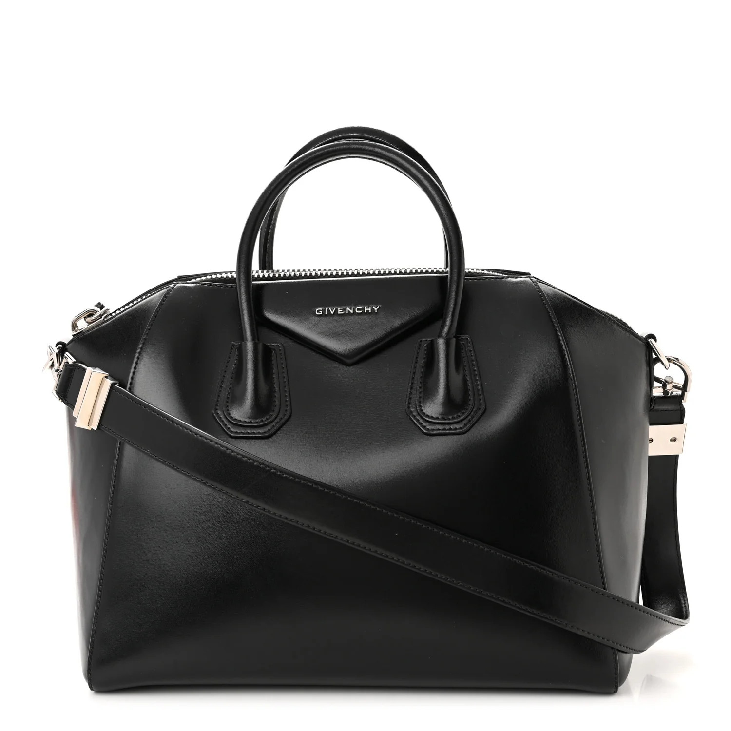 Shiny Lord Calfskin Medium Antigona Black | FASHIONPHILE (US)