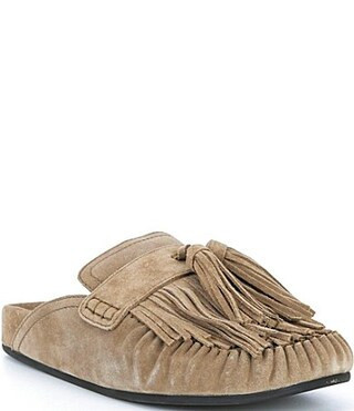 Jeffrey Campbell Toggle Suede Fringe Tassel Mules - 7.5 | Dillard's