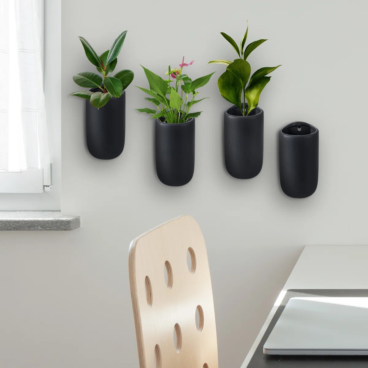 Starbella Cylindrical Ceramic Wall Planter (Set of 4) | Wayfair North America