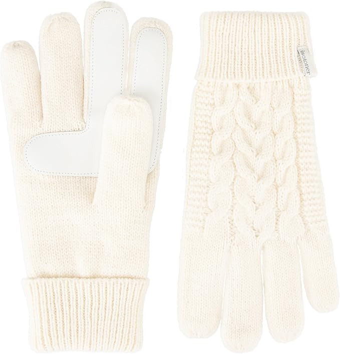 isotoner womens Touchscreen Cable Knit Sherpasoft Gloves | Amazon (US)