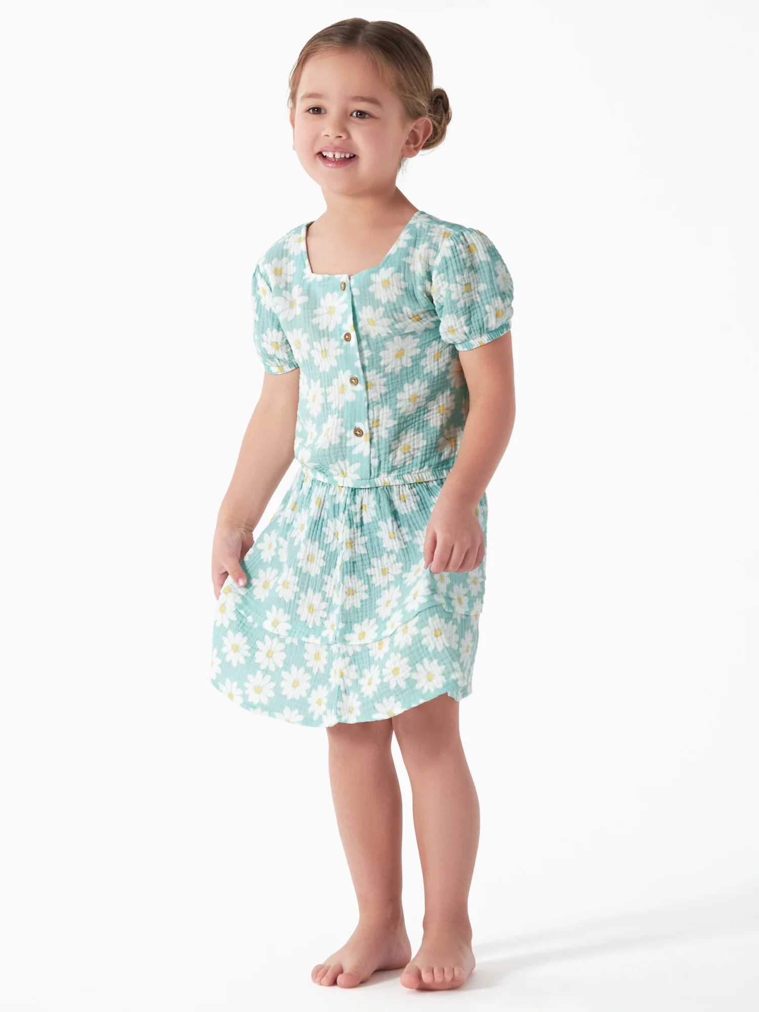 Modern Moments by Gerber Baby and Toddler Girls Top and Skirt Set, 2-Piece, Sizes 12M-5T | Walmart (US)