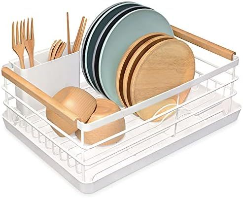 BRIAN & DANY Dish Drying Rack, Stainless Steel Dish Drainer for Kitchen Supplies Storage, Wooden ... | Amazon (CA)