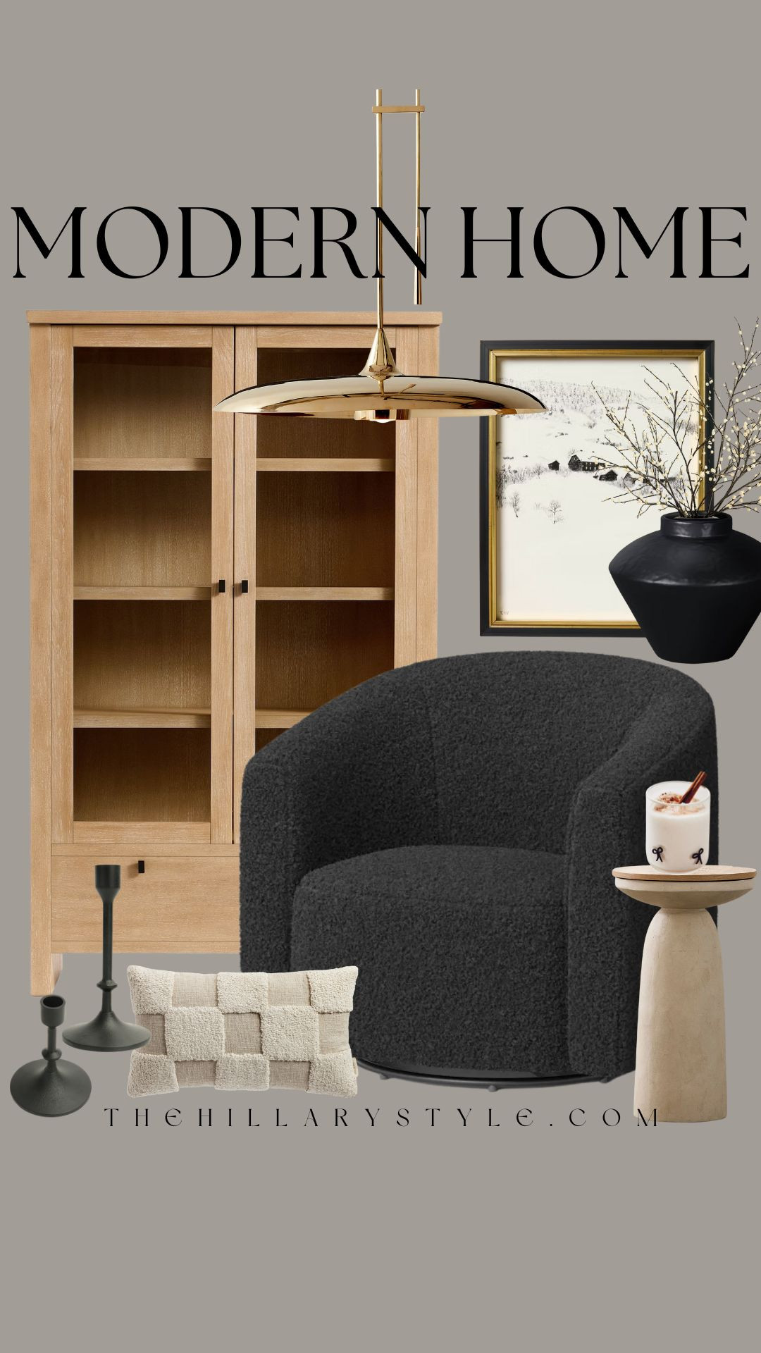 Organic Modern Living Room Inspo: Black Boucle & Warm Woods

Elevate your home aesthetic with the ultimate 2025 interior design trends: Organic Modern meets Warm Minimalism. 🪵✨ This curated mood board features the perfect high-contrast balance—pairing a sculptural black boucle chair with the natural warmth of a light oak display cabinet. Texture is everything this season, and we are obsessed with layering checkered throw pillows and stone accents to create a space that feels both grounded and luxurious. 🕯️ Whether you’re refreshing a reading nook or planning a full living room makeover, these neutral home decor staples bring that "quiet luxury" vibe to any corner. Shop these modern home finds to create your own sanctuary! 🤎☁️

#TheHillaryStyle #OrganicModern #WarmMinimalism #BlackBoucle #HomeDecor2025 #PinterestInspo #NeutralHome #ModernLivingRoom #InteriorDesignTrends #CozyMinimalism #CheckeredPillow #MoodBoardInspo #QuietLuxuryHome #HomeStylingTips 

 

#LTKHome #LTKSeasonal #LTKHome