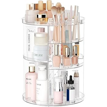 Rotating Makeup Organizer, DIY 8 Adjustable Layers Spinning Skincare Organizer, Cosmetic Display ... | Amazon (US)
