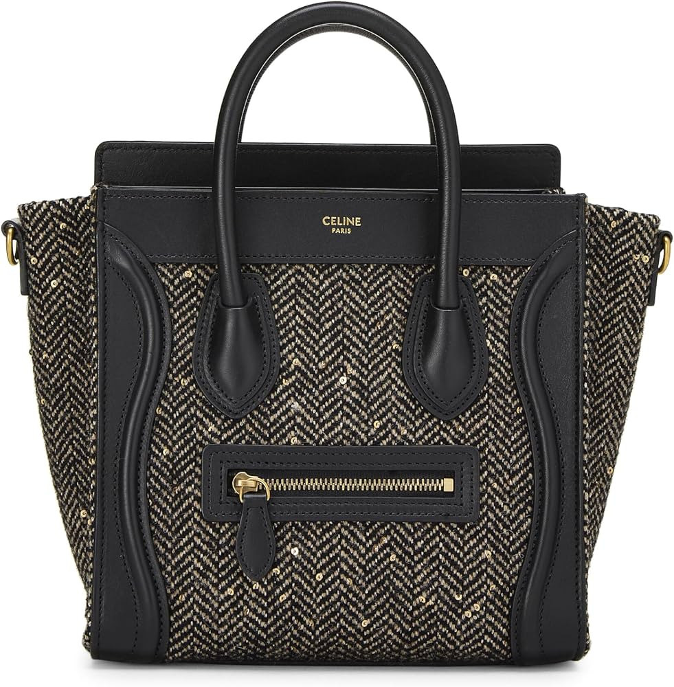 Amazon.com: Céline, Pre-Loved Black Tweed Luggage Nano, Black : Luxury Stores | Amazon (US)