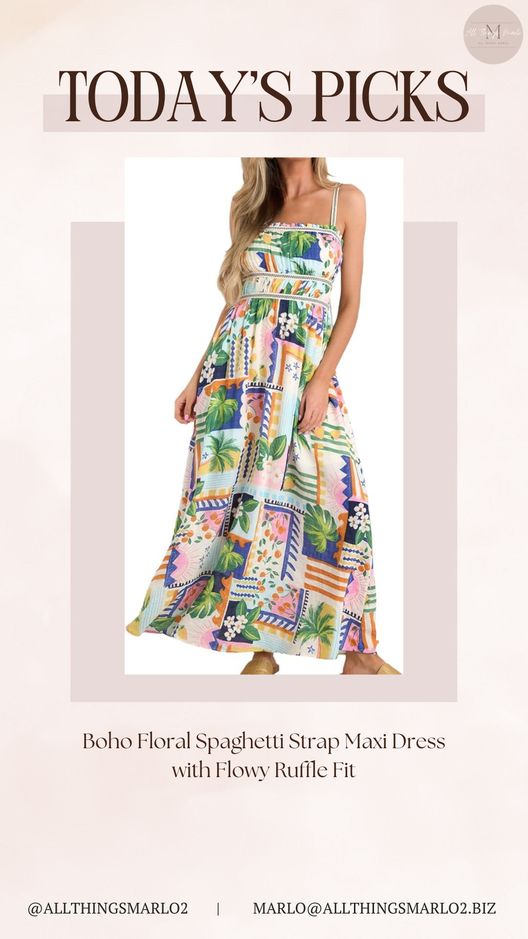 Boho Floral Spaghetti Strap Maxi Dress with Flowy Ruffle Fit 

 #LTKSeasonal #LTKWorkwear #LTKTravel