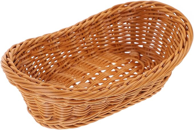Zerodeko Woven Baskets Oval Rattan Basket Wicker Bread Basket Hand Woven Serving Basket Rustic Fa... | Amazon (US)
