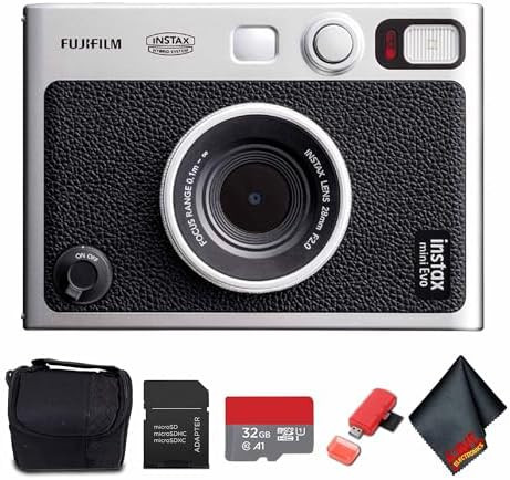 FUJIFILM INSTAX MINI EVO Hybrid Instant Camera (Black) Bundle with 32GB Memory Card + Camera Case... | Amazon (US)