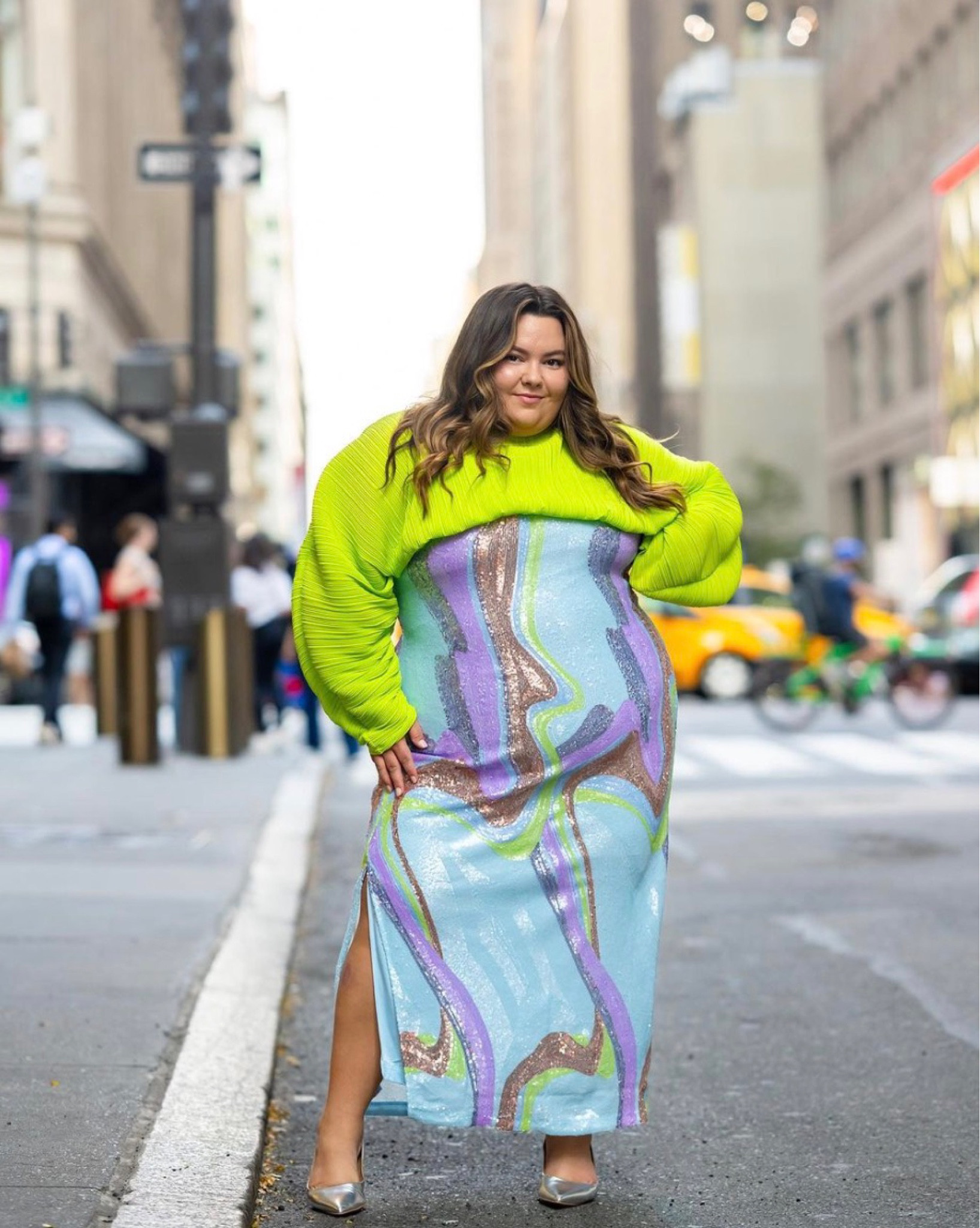 Plus size NYFW outfit featuring a maxi sequin dress from ELOQUII, comfortable pumps from Naturalizer, and a top from Target’s Future Collective. Wearing a size 18 in the dress. 

#LTKfindsunder100 #LTKplussize #LTKSeasonal