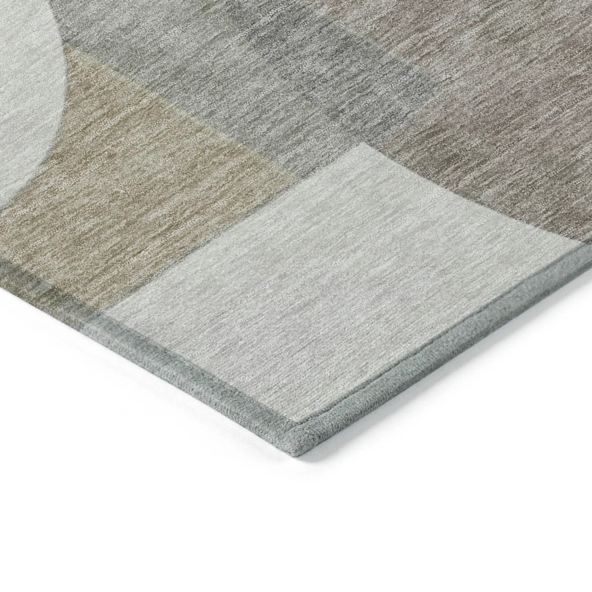10' X 14' Khaki And Silver Geometric Washable Indoor Outdoor Area Rug | Wayfair North America