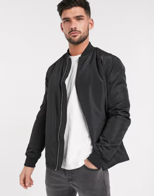 New Look hybrid bomber jacket in black | ASOS US