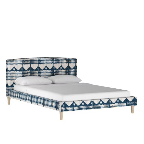 Curved Platform Bed California King Ikat Tonal Blue - Threshold™ | Target