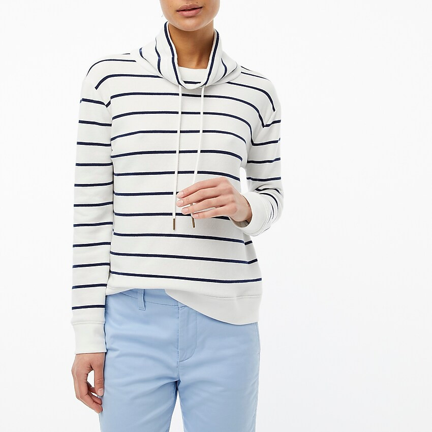 Factory: Striped Funnelneck Sweatshirt In Cloudspun Fleece For Women | J.Crew Factory