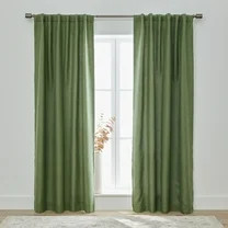 Better Homes & Gardens Linen Blend Curtain, Single Panel, Dark Cilantro, 50" W x 95" L | Walmart (US)