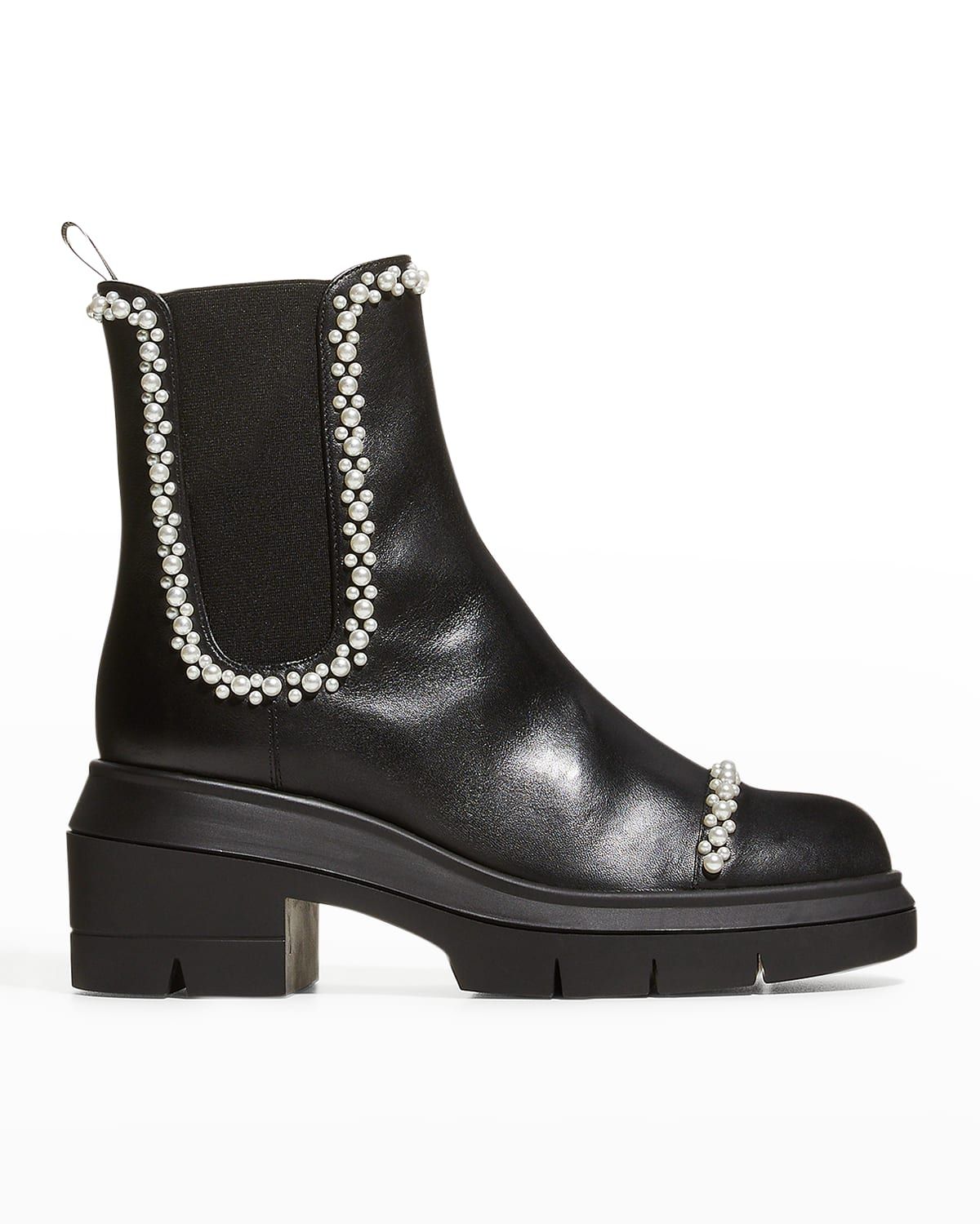 Norah Pearl-Embellished Chelsea Boots | Neiman Marcus