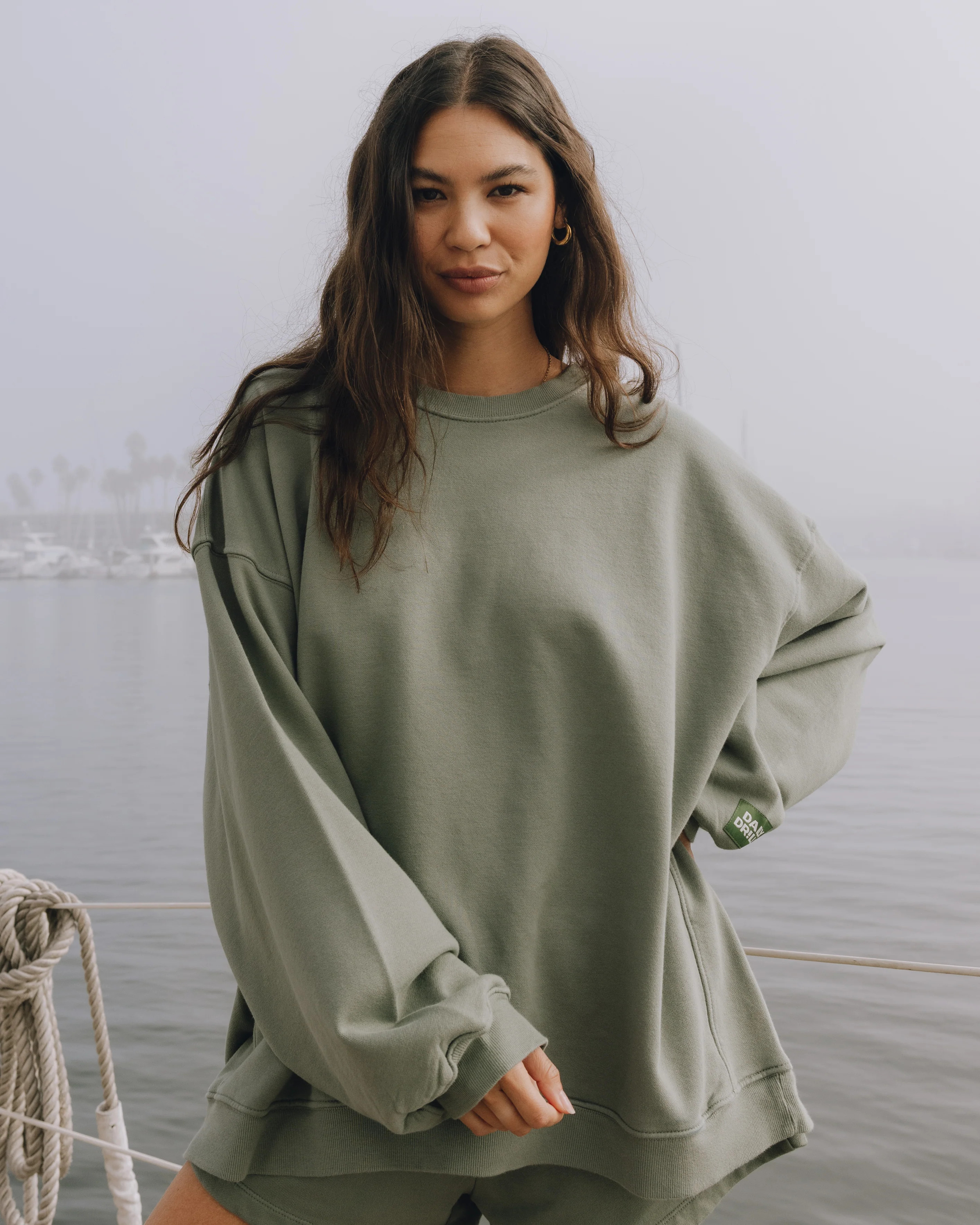 Unisex Oversized Crew - DD Green | Daily Drills