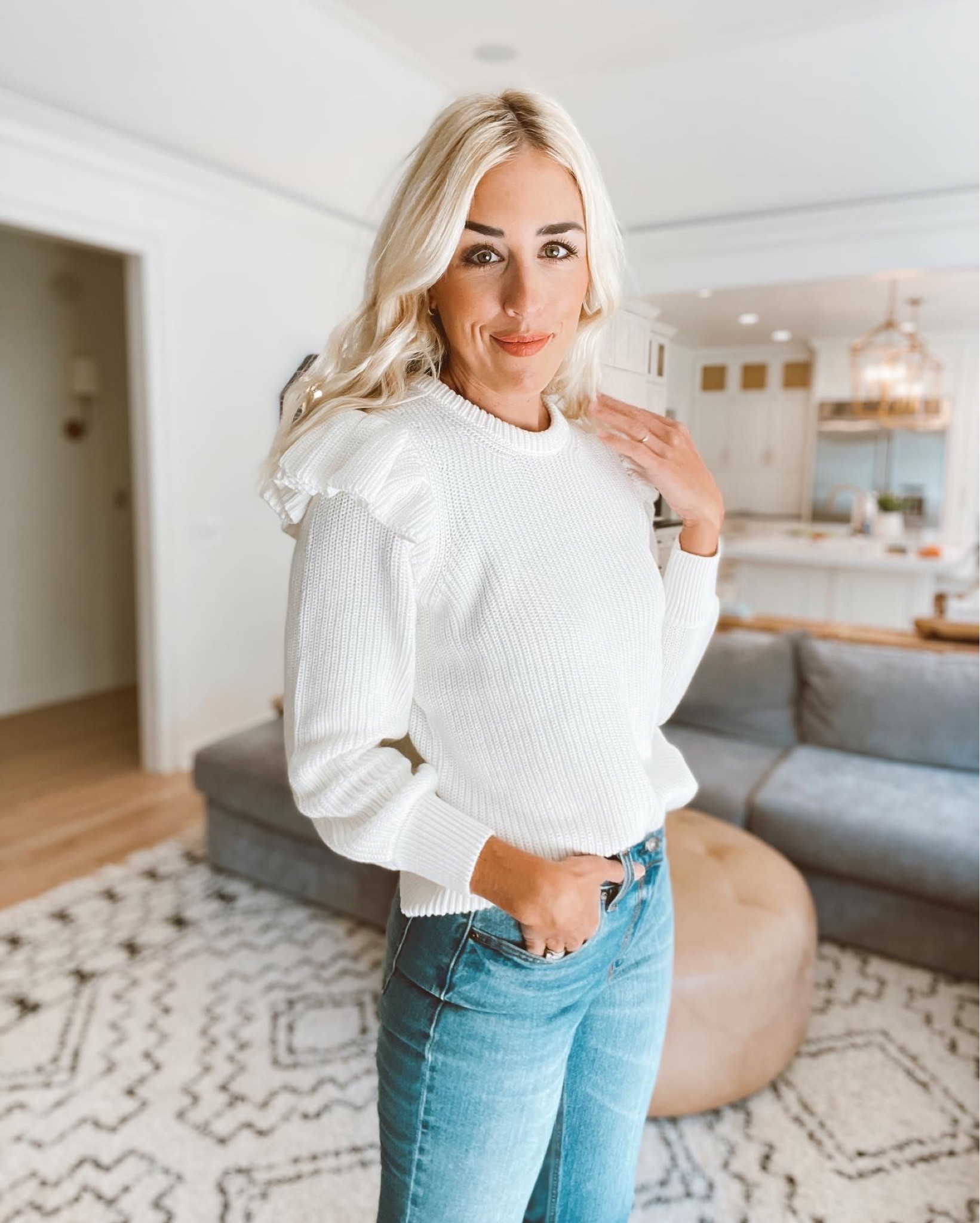 Summersalt sweater w flirty ruffle shoulders! CODE: JODIJS10 for $10 towards your purchase! 

#LTKunder100 #LTKSeasonal #LTKsalealert