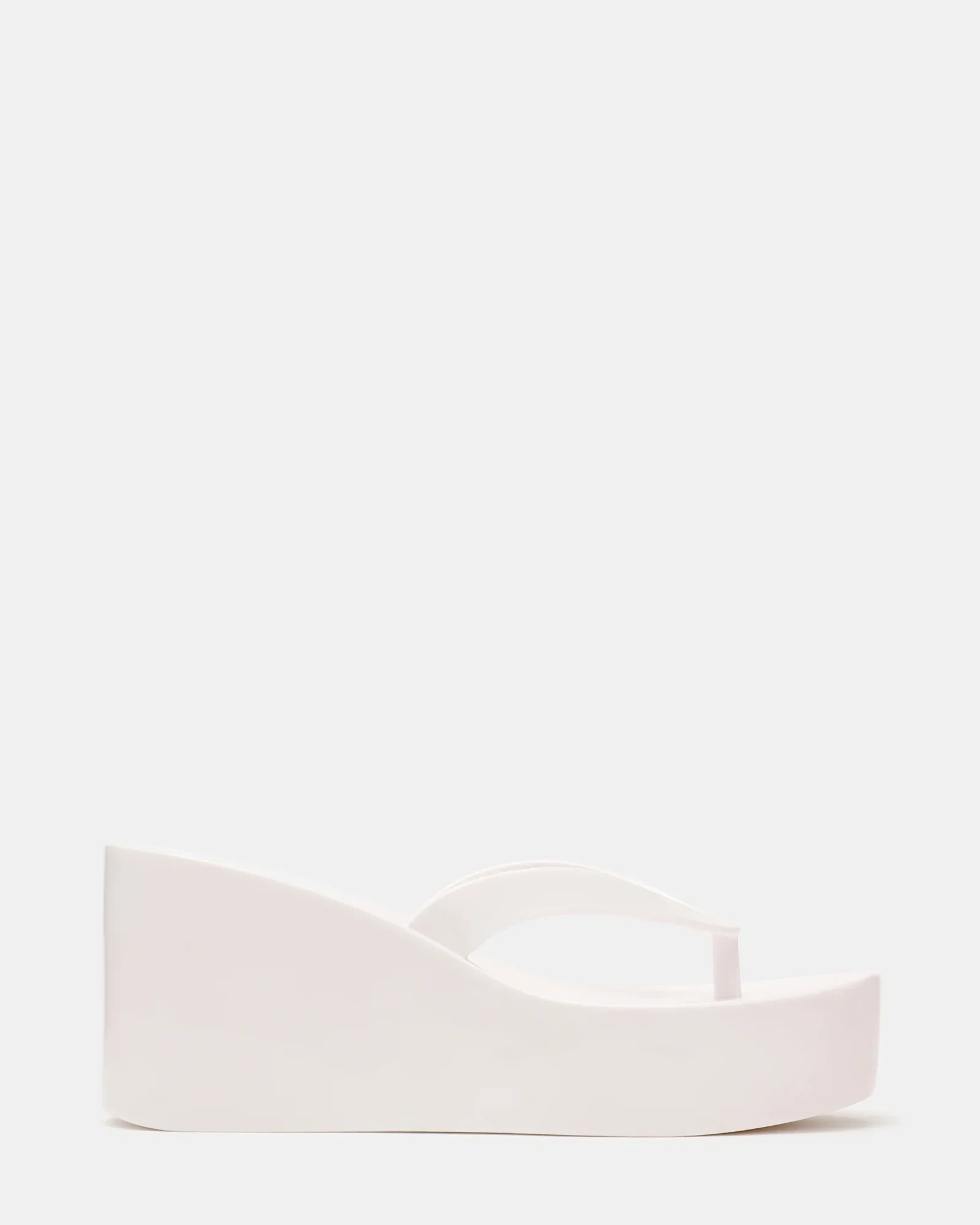 JELLA White Thong Platform Wedges | Women's Designer Sandals | Steve Madden (Canada)
