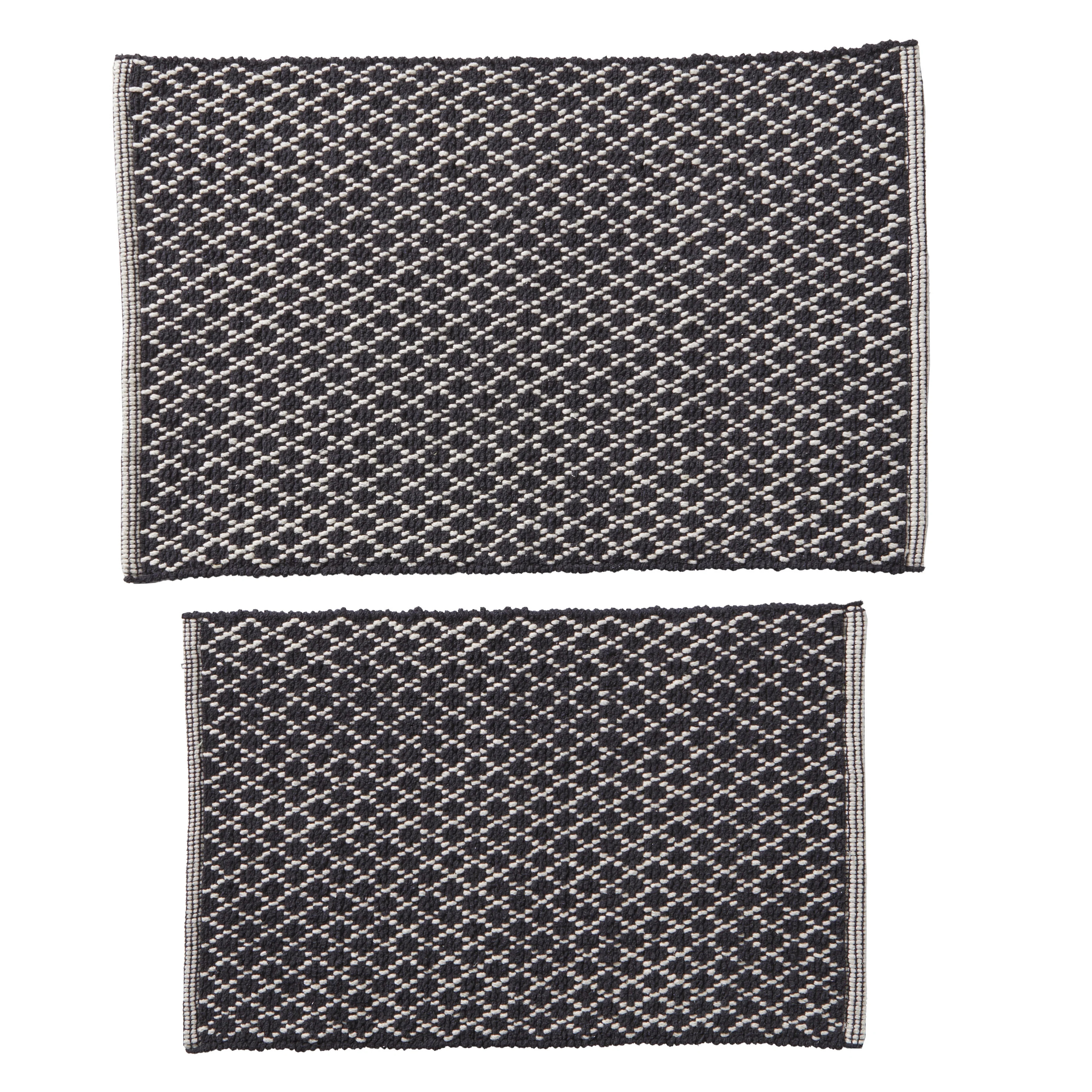 Better Homes & Gardens 17" x 24" & 20" x 30" Gray Diamond Cotton 2 Piece Bath Rug Set | Walmart (US)