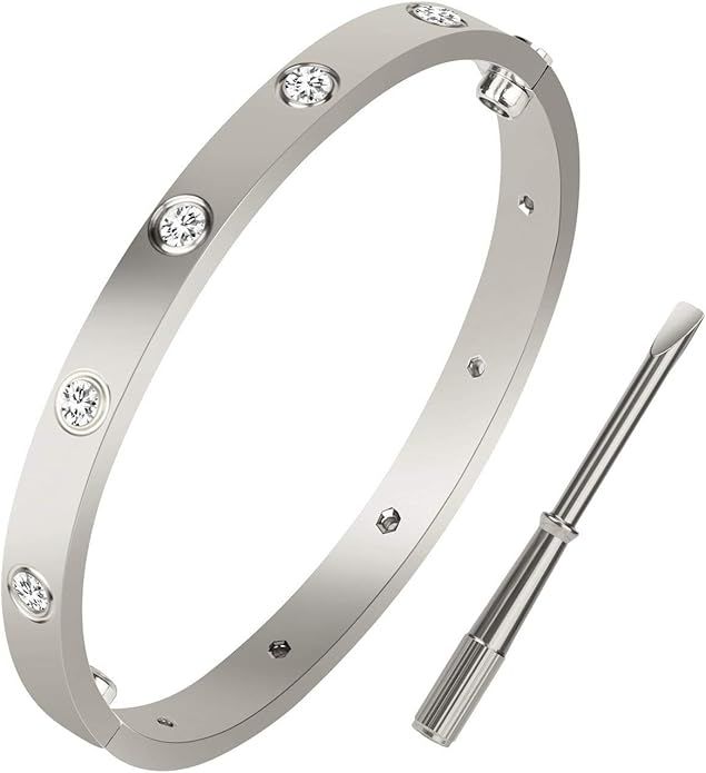 XYZONE Love Bracelet Titanium Stainless Steel Bangle Screw Bracelet with Screwdriver-Screw Bracel... | Amazon (US)