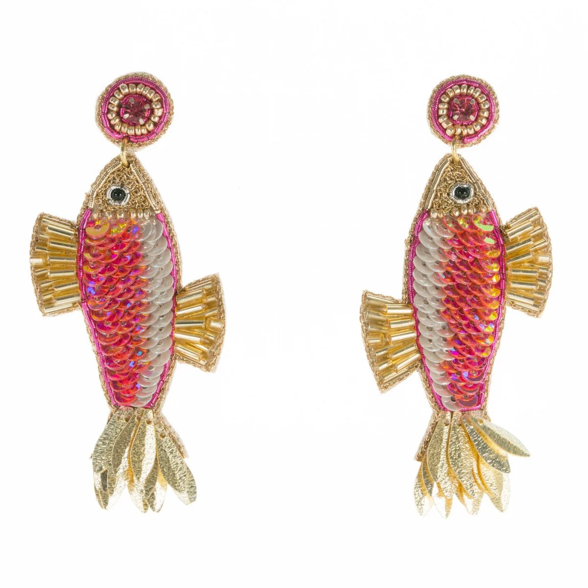 Fancy Fish Earrings in Pink | Beth Ladd Collections