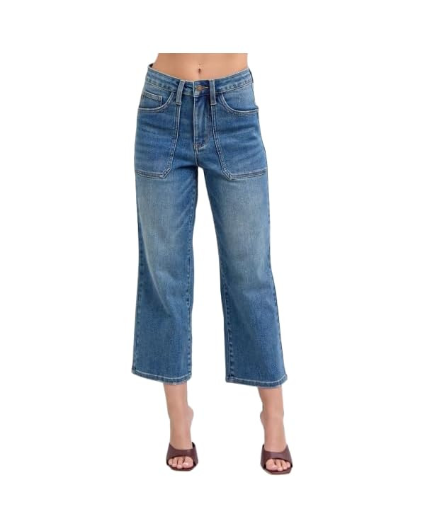 Judy Blue High-Waisted Utility Pocket Crop Wide-Leg Jeans – Durable, Stretchy, and Stylish Ever... | Amazon (US)