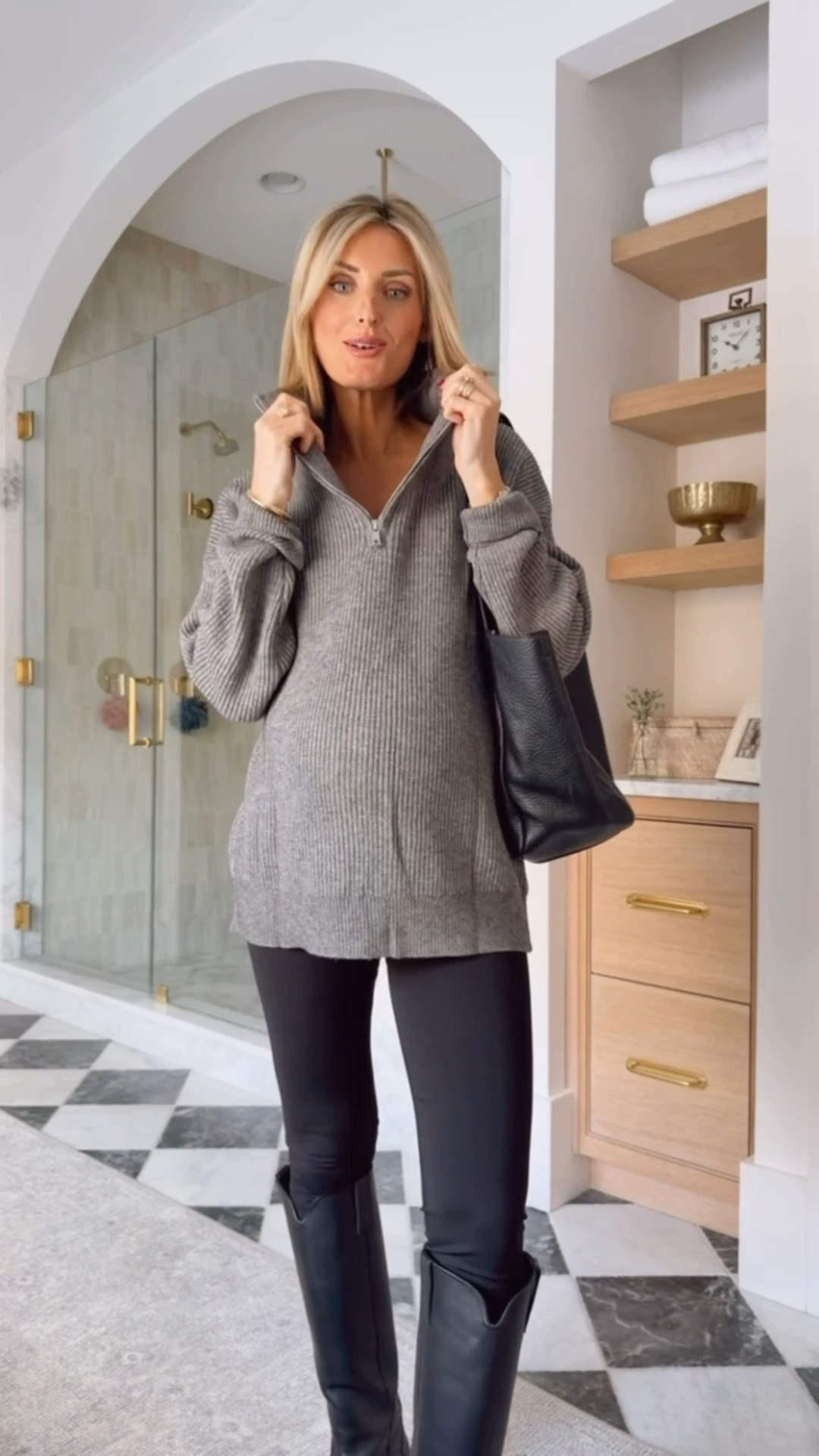 Here’s a way you could make this quarter zip a little more elevated! I love it paired with these leggings & boots! Wearing M. 

Loverly Grey, Amazon find, Amazon fashion, grey quarter zip, grey half zip, grey pullover, winter fashion, winter outfit ideas 

#LTKootd #LTKBump #LTKSeasonal