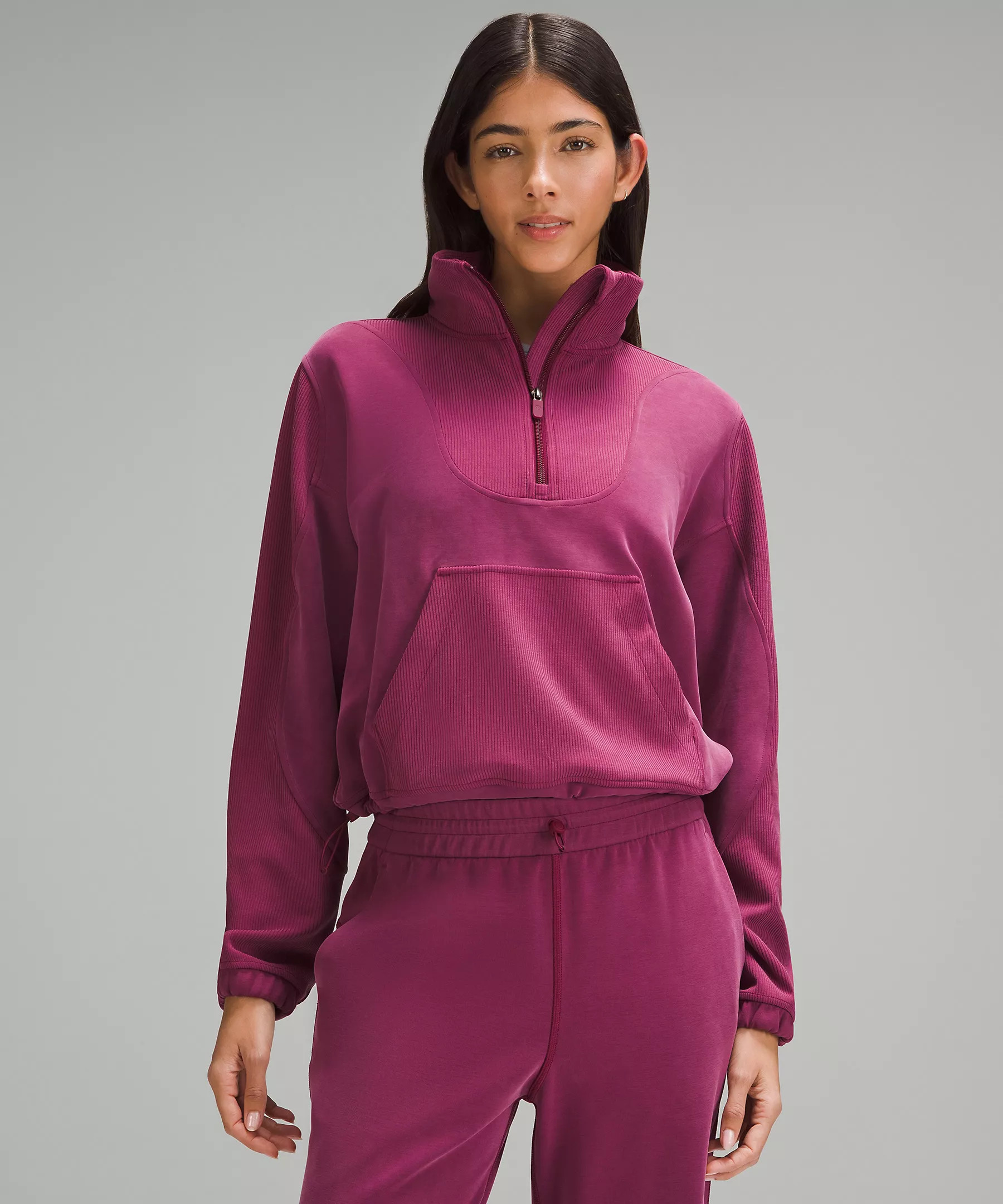 Brushed Softstreme Ribbed Half Zip | Women's Hoodies & Sweatshirts | lululemon | Lululemon (US)