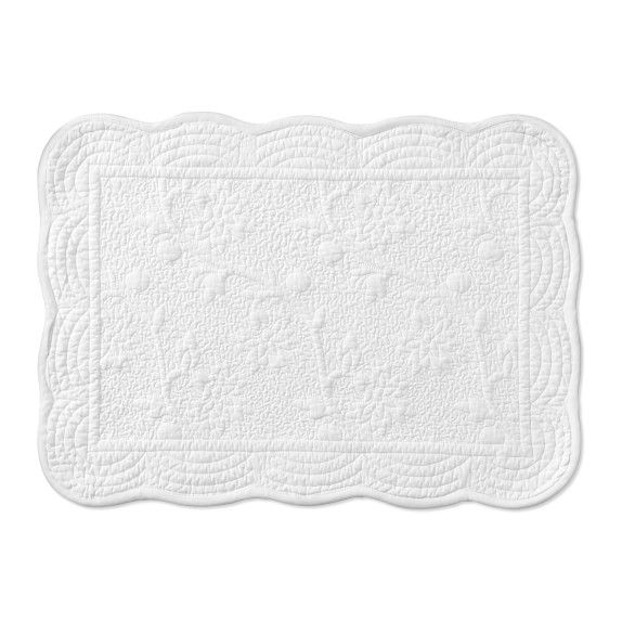 Vine Floral Boutis Scalloped Placemats, Set of 4 | Williams-Sonoma