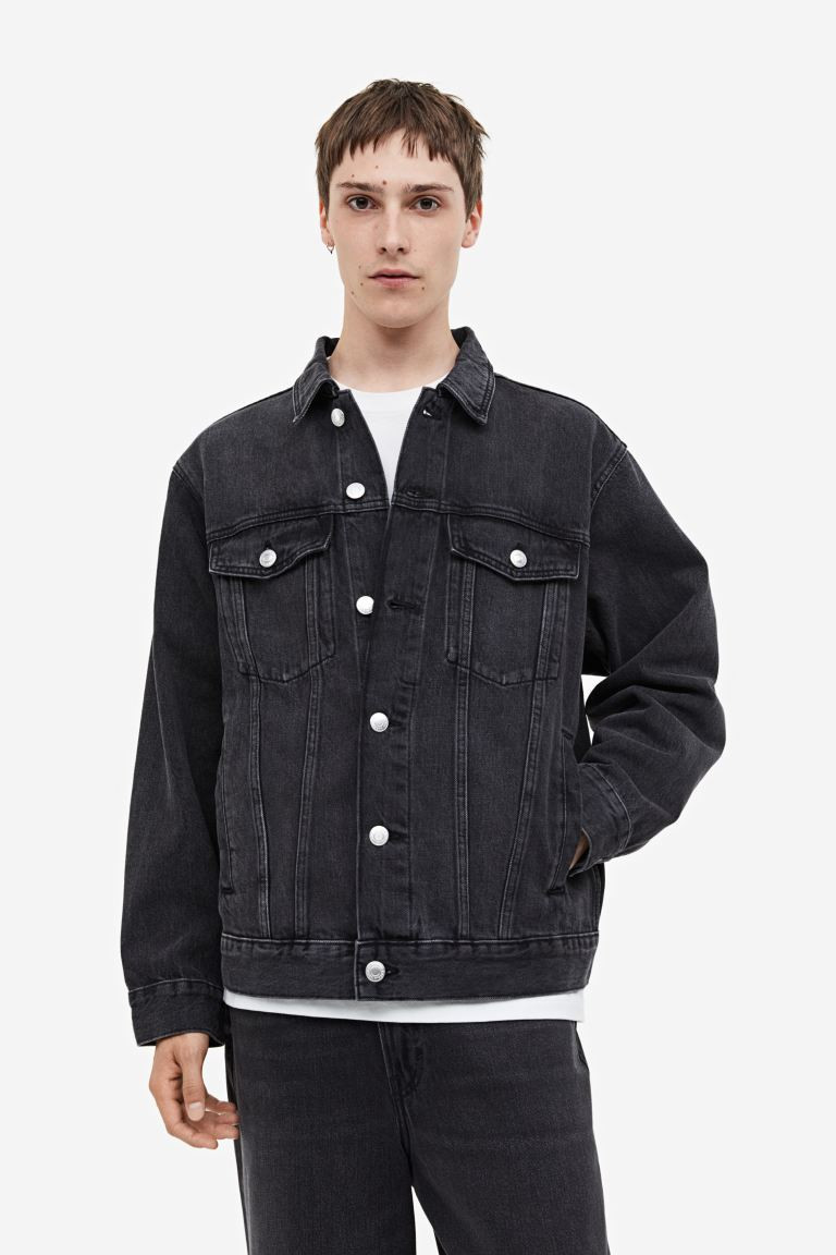 Relaxed Fit Denim Jacket - Denim black - Men | H&M US | H&M (US + CA)