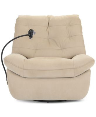 Bovell Fabric Power Swivel Glide Recliner | Macy's