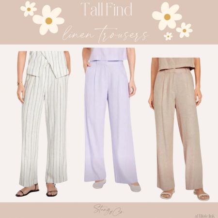 Linen blend trousers available in tall and petite 

#LTKfindsunder50 #LTKSeasonal #LTKsalealert