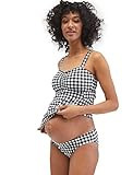 Motherhood Maternity womens Keyhole Back Two Piece Swimsuit Tankini Set, Black/ White Gingham, Medium US | Amazon (US)