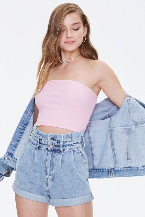 Stretch Ribbed Cropped Tube Top | Forever 21 (US)